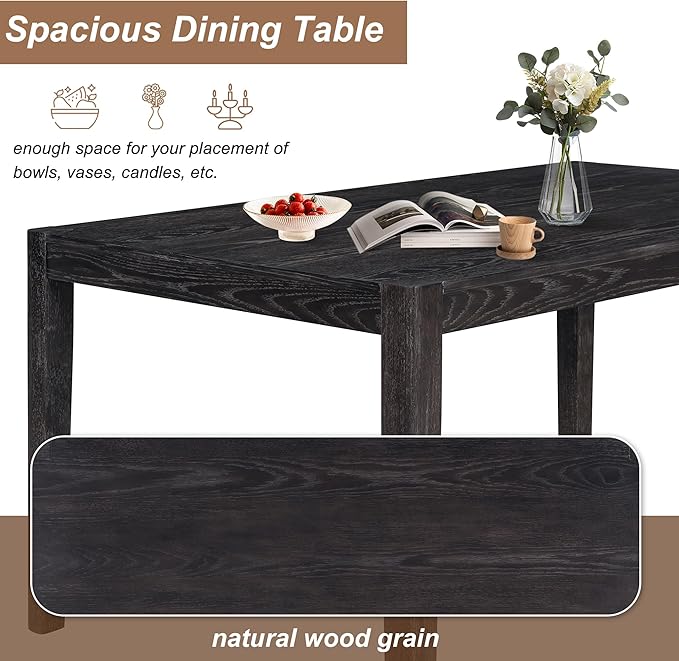 Merax 7 Pieces Retro Dining Set - Image 4