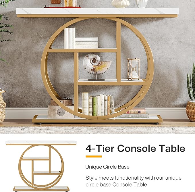Tribesigns 41.3" Console Table, Industrial 4-Tier Sofa Entryway Table - Image 7