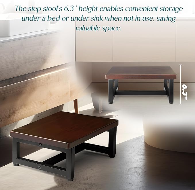Wooden Step Stool – Heavy Duty One Step Stool - Image 4