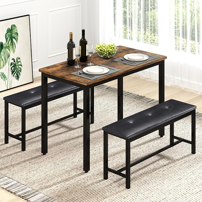 Rovibek Dining Room Table Bench Set by Rovibek