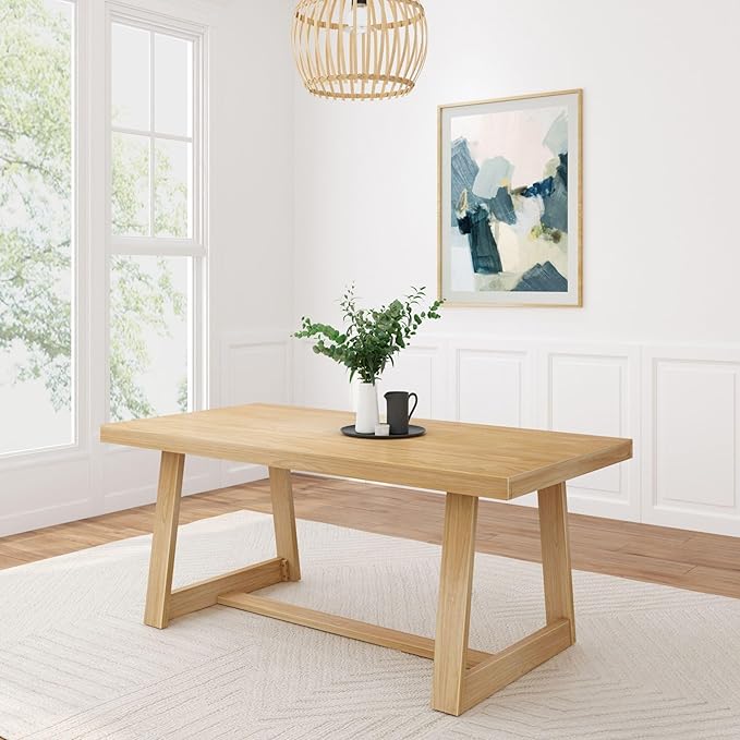 Plank+Beam72 Inch Farmhouse Dining Table, Solid Wood Rustic Kitchen Table by PlankBeam