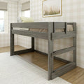 Max & Lily Modern Farmhouse Low Loft Bed, Twin Bed Frame by MaxLily