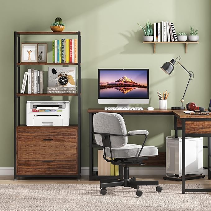 Tribesigns Bookcase, 4-Tier Rustic Bookshelf - Image 3