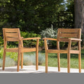 Merax Acacia Wood Dining Chairs Set of 2, Stamford Outdoor Acacia Wood Dining by Merax