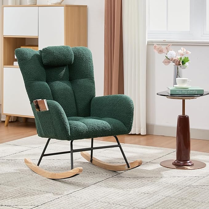 Nursery Rocking Chair, 300Lb Glider Chair by SLEKVERSA