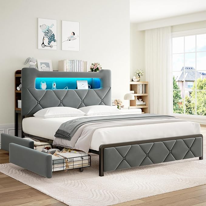 Full Upholstered LED Bed Frame - Image 8