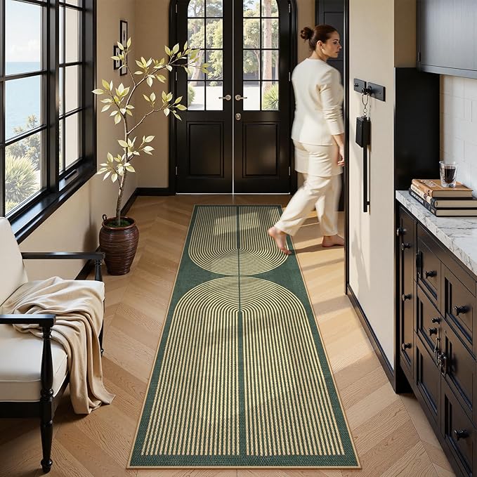 Lahome Modern Rainbow Easy Jute Kitchen Runner, 2x8 Indoor Outdoor Runner Rug - Image 6