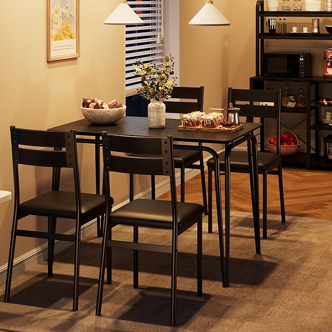 Dining Table for 4, Small Table and Chairs Set of 4, Square Dinette Set for 4 - Image 4
