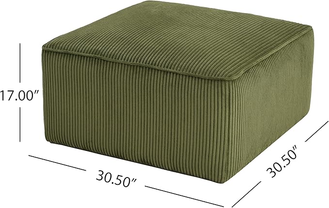 Christopher Knight Home Kyle Corduroy Woven Upholstery Square Ottoman, Living - Image 2