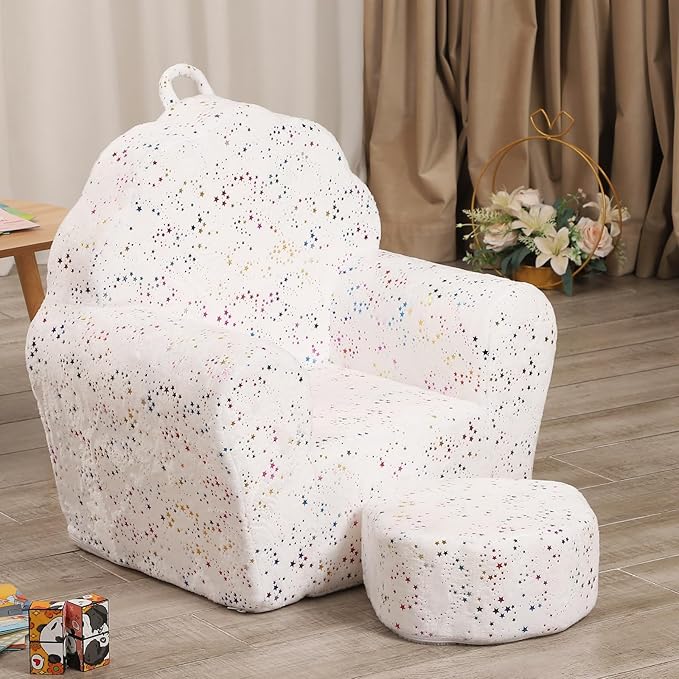 Kids Sofa with Ottoman, Shell-Like Sofa - Image 6