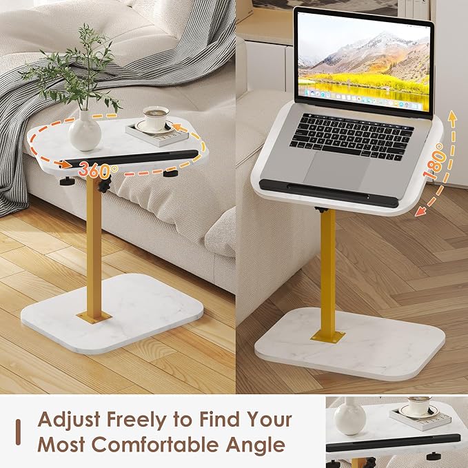 Sofa Couch Arm Table Tv Tray Small Bed Stand C Shaped Side End Tables - Image 3
