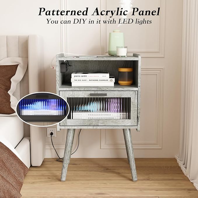 SOOWERY Mid Century Modern Nightstand - Image 6