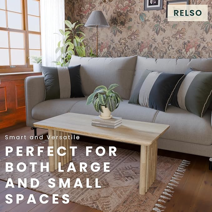 Bambos Coffee Table | Sold Mango Wood Center Table - Image 6