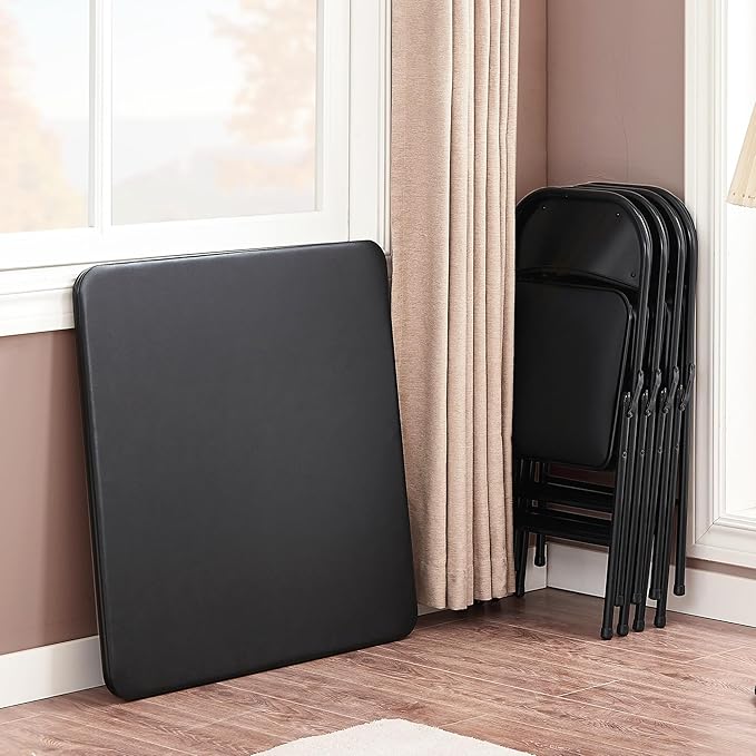 VECELO Folding Card Table and Chair Set of 5 Portable - Image 6