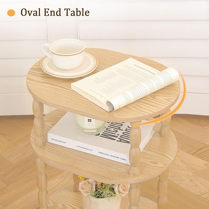 MaxSmeo End Table, Small Oval Side Table - Image 6
