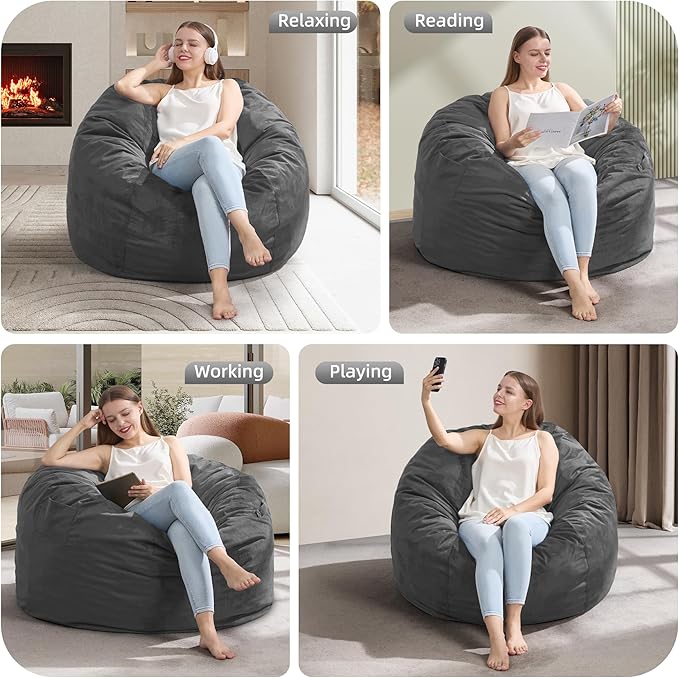 Hobestluk 3FT Bean Bag Chair Giant Bean Bag Chairs - Image 5