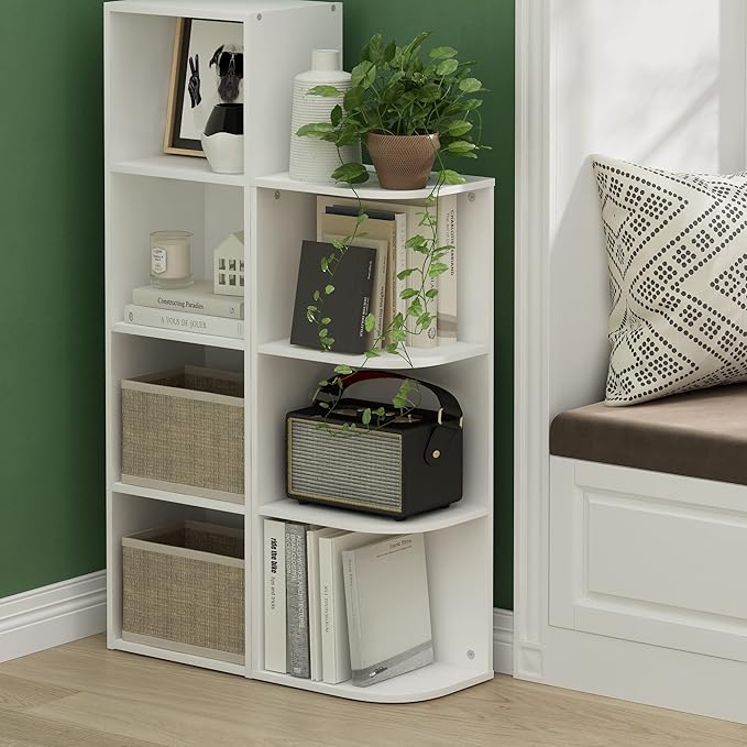 Furinno Pasir 3-Tier Corner Open Shelf Bookcase - Image 2