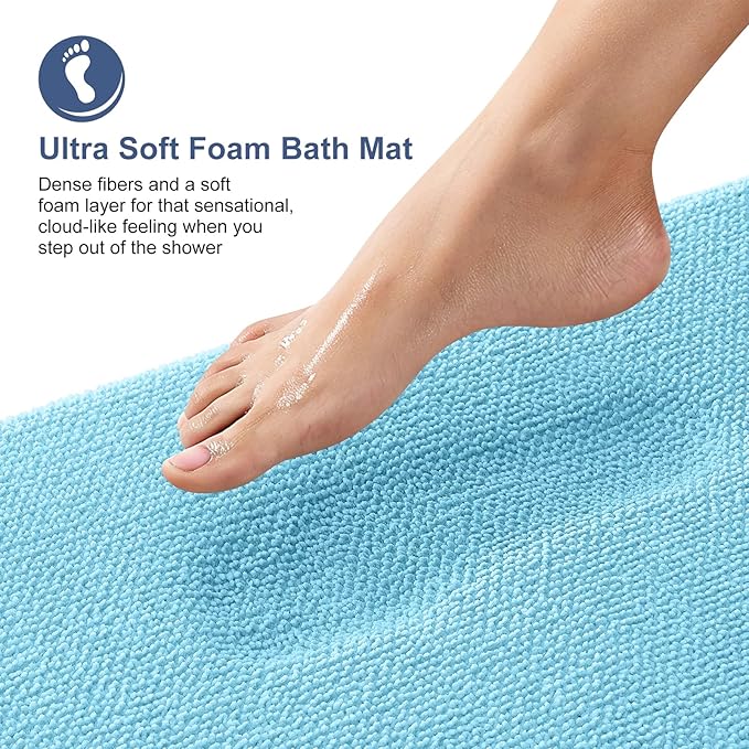 OLANLY Thick Memory Foam Bath Mat Rug 30x20, Extra Soft Absorbent Bathroom Rug - Image 2