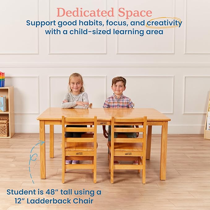 ECR4Kids 30in x 48in Rectangular Hardwood Table - Image 4