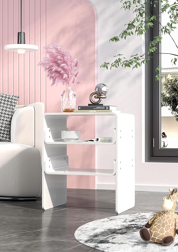 Clear Acrylic 3-Tier End Table/Nightstand – Sleek Bedside Storage - Image 5