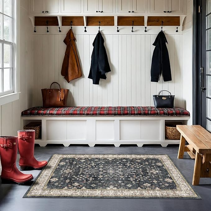 Black 2x4 Entryway Runner Rugs, Small Runners - Image 3