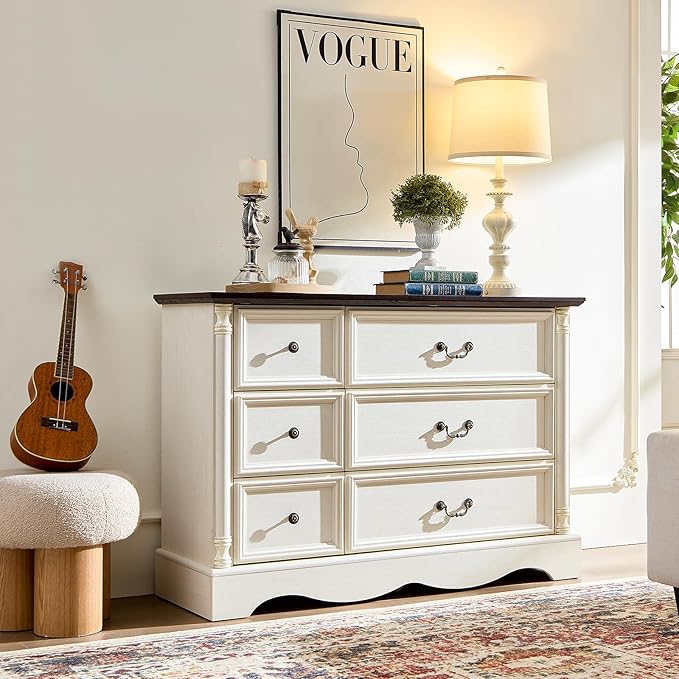 Farmhouse 6 Drawers Dresser for Bedroom - Image 7
