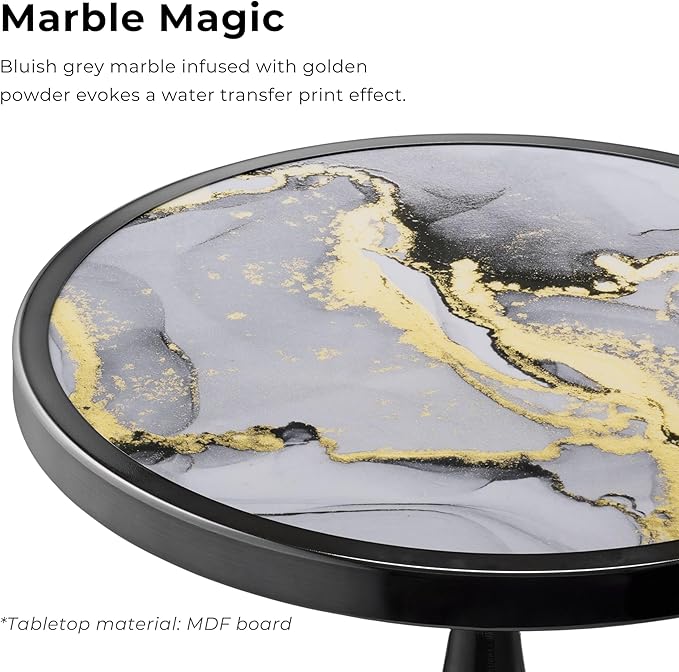 HOMES: Inside + Out Halric Modern 24" Tall Round End Table - Image 4