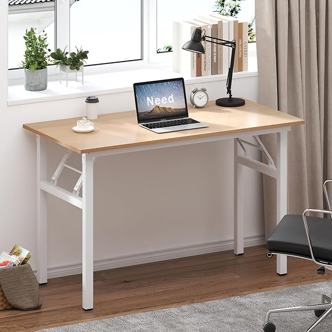 Need Folding Desk for Home Office 39-3/8'' Length Modern Folding Table Computer - Image 2