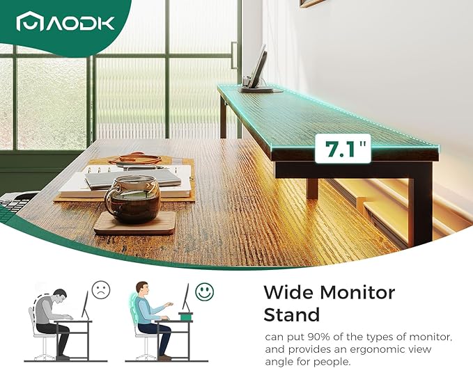 AODK Computer Desk with Drawers and Keyboard Tray, Reversible Study Work Desk - Image 8
