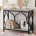 IBF Entryway Table with Storage, Modern Wood Metal Console Sofa Table Behind by IBF