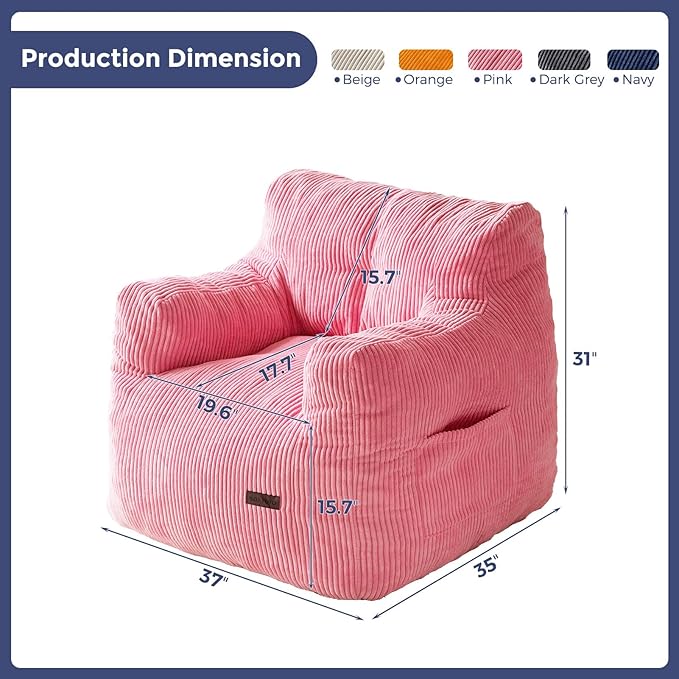 MAXYOYO Bean Bag Chair, Tufted Bean Bag Couch Lazy Chair, Living Room Sofa Couch - Image 2