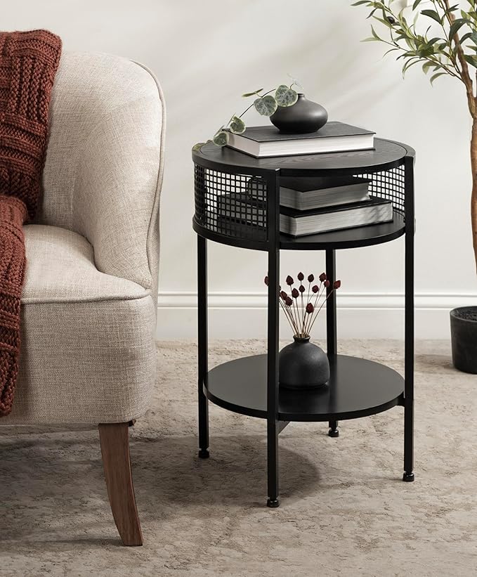 Kate and Laurel Urso Modern Tiered Round Side Table, Transitional Two-Tier - Image 2