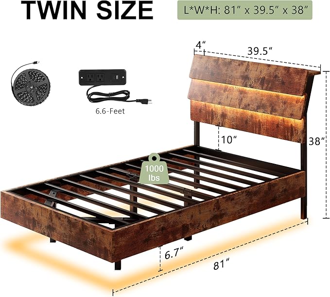 Feonase Twin Floating Bed Frame - Image 2