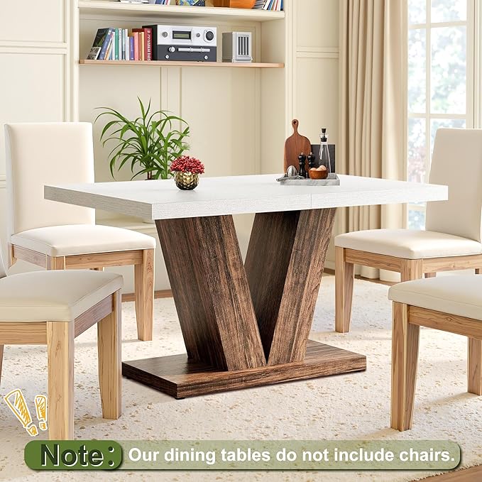 NicBex 47" Dining Table for 4 People, Farmhouse Dinner Table Small Dining Room - Image 4