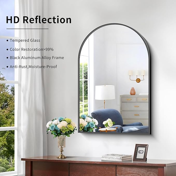 Arched Mirror, Wall Mounted Mirrors Decor Modern Dresser Mirror - Image 3