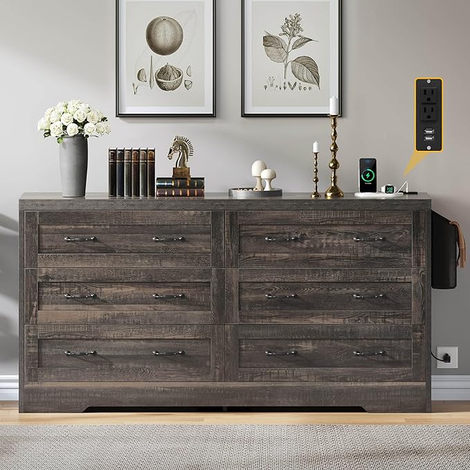 YITAHOME Rustic Oak Drawers TV Stand - Image 3