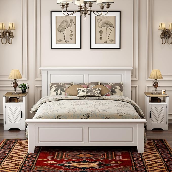 RoyalCraft Farmhouse Nightstand, Bedside Table Set of 1 - Image 9