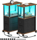 TUTOTAK Small Narrow End Tables, LED Side Tables by WelcometotheTUTOTAKHome