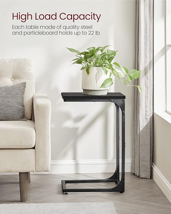 VASAGLE C-Shaped End Table Set of 2, Small Side Table - Image 8