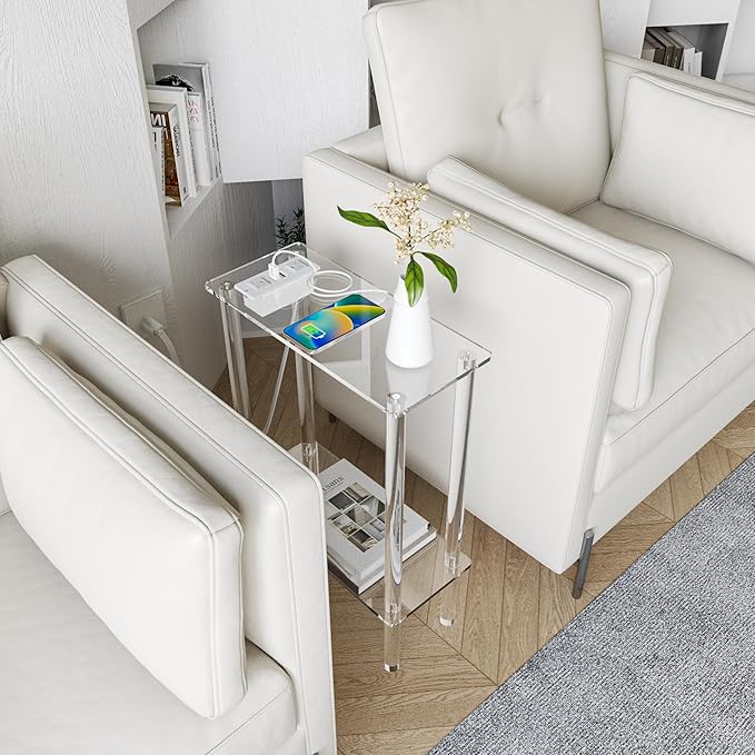 HMYHUM Acrylic Narrow Side Table - Image 6