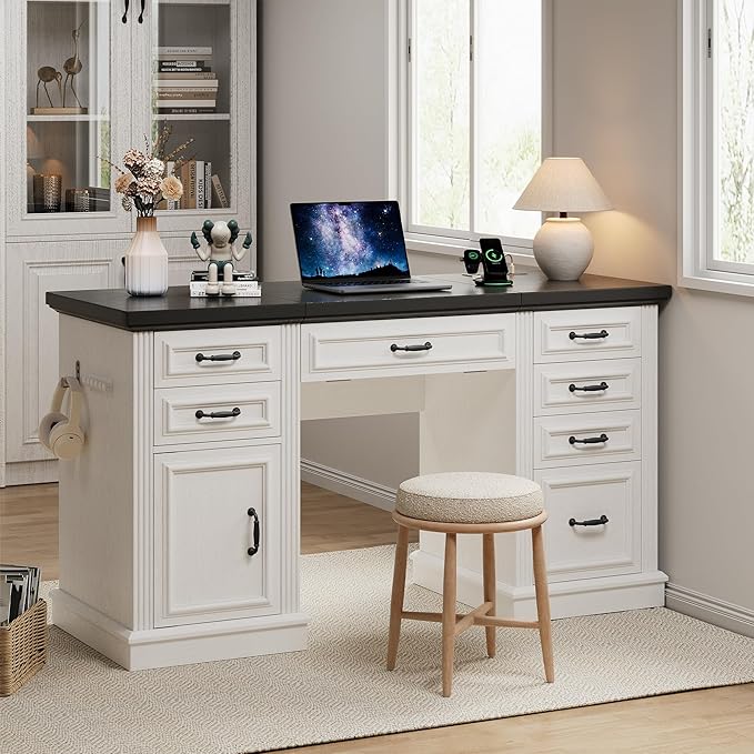 Farmhouse 57" Lift Desktop Executive Desk - Image 8