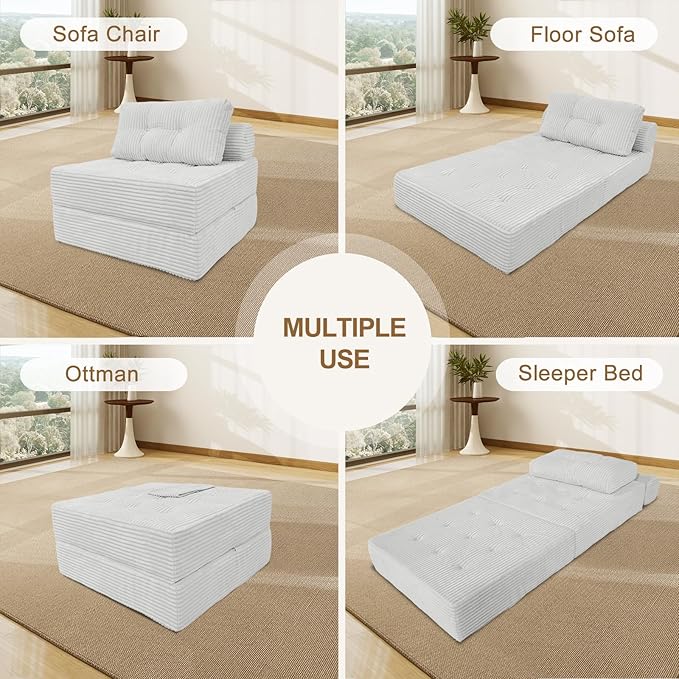 ANONER Folding Sofa Bed, Versatile Convertible Sleeper Chair - Image 5