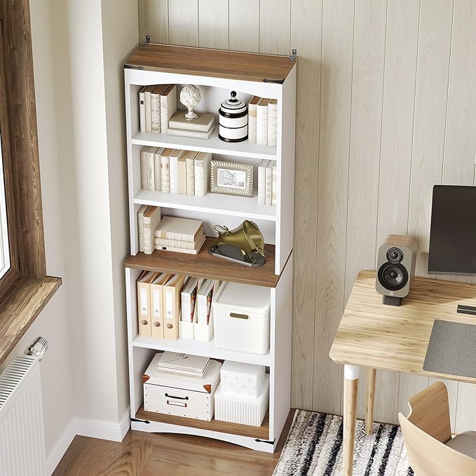 Tall Bookcase and Bookshelf, 6-Tier Bookcase - Image 6
