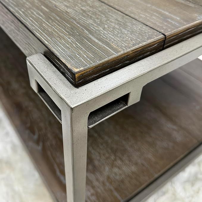 Roundhill Furniture Corbeta Living Room, Coffee Tables, Aged Graphite - Image 3