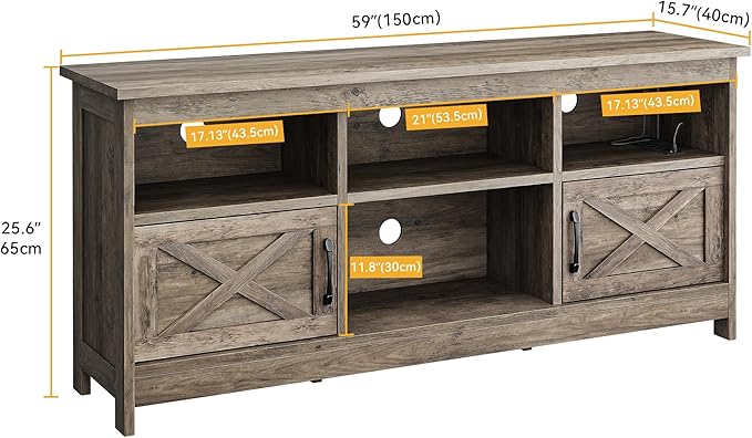 DWVO TV Stand for up to 65 Inch TV, Entertainment Center - Image 2
