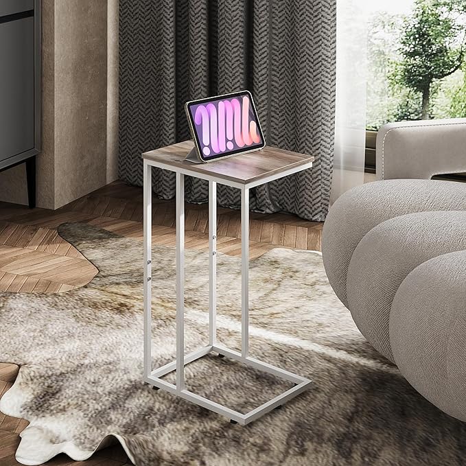 WLIVE Side Table, C Shaped End Table - Image 7
