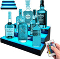 Royxen LED Lighted Liquor Bottle Shelf 3 Tier, 16 Inch Bar Shelf by Royxen