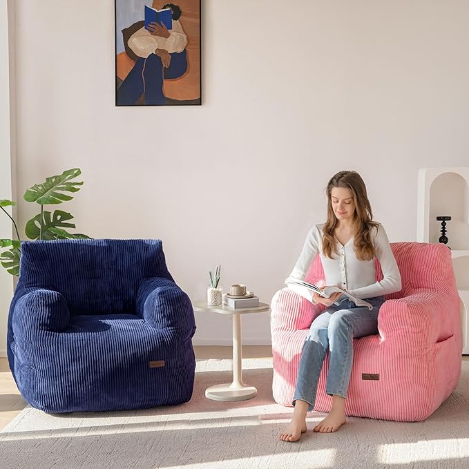 MAXYOYO Bean Bag Chair, Tufted Bean Bag Couch Lazy Chair, Living Room Sofa Couch - Image 6