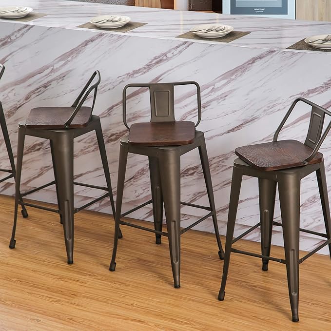 24 Inch Swivel Bar Stools Set of 4 - Image 7