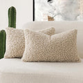 Foindtower Set of 2 Curly Teddy Wool Pillow Covers Decorative Boucle Textured by Foindtower